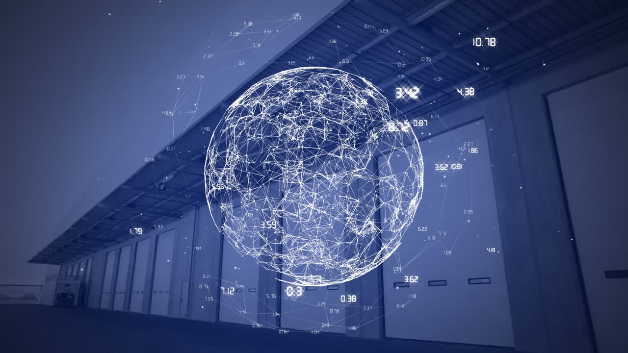 Globo digitale rotante con connessioni dati