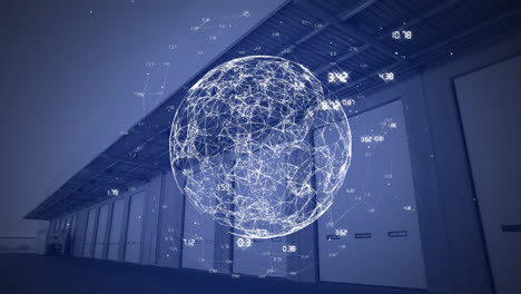 rotating digital globe with data connections