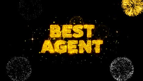 best agent text reveal on glitter golden particles firework.