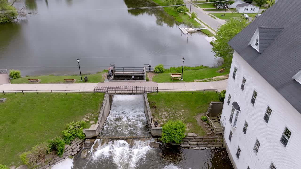 Linden Michigan Aerial Drone dam up abnd tilt down