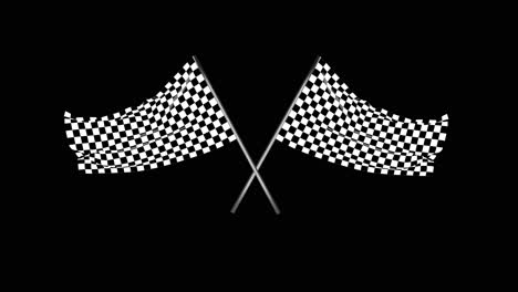 checkered race flag waving with an alpha channel