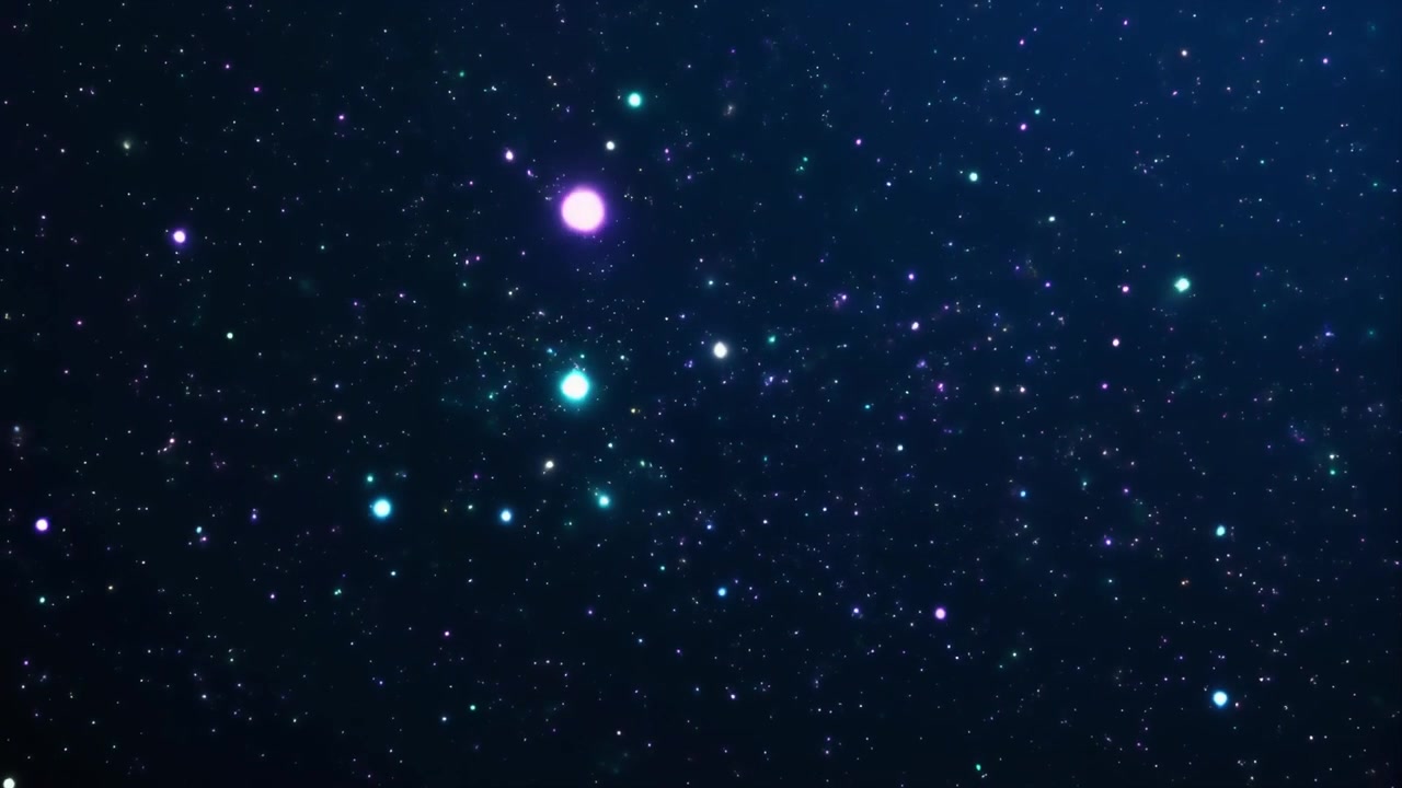 Fundo abstrato de partículas luminosas flutuando no espaço profundo
