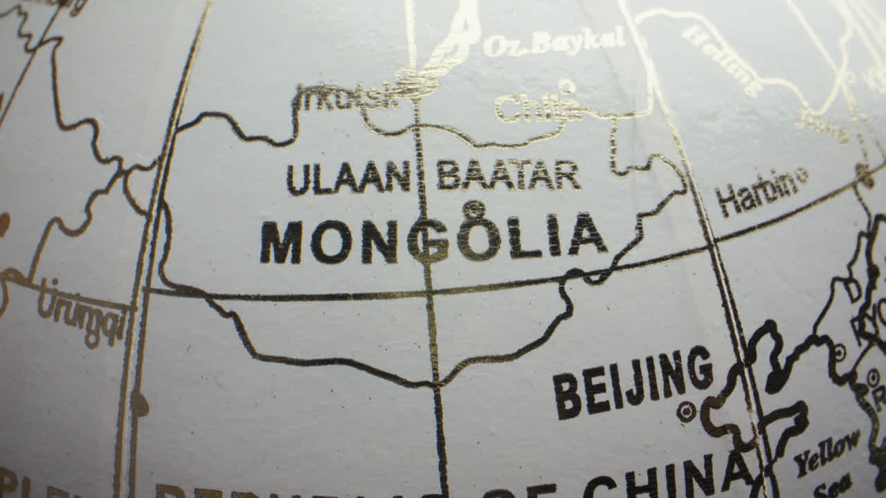 Globe Map Featuring Mongolia and China