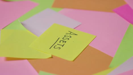 Business-Concept-Of-Revolving-Sticky-Notes-With-Assets-Written-On-Top-Note-1