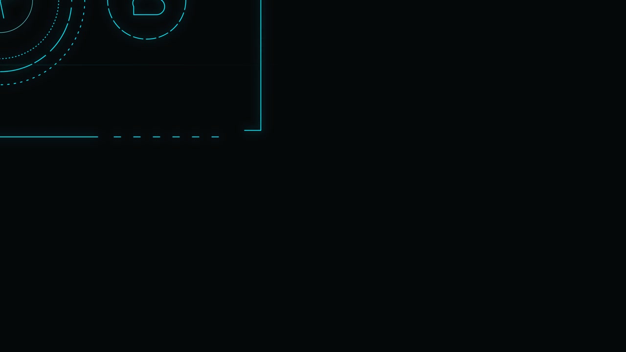 Abstract Digital Interface HUD Element with Rotating Circular Graphic
