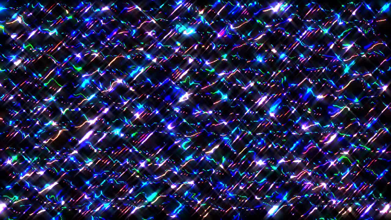 검은색 배경에 있는 파동 운동, 다채로운 모양의 점 선 집합