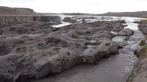 wide angle view of selfoss waterfall in iceland