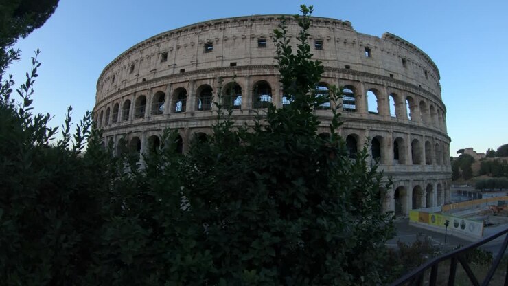 Wide angle view of Colosseum, Rome, Italy