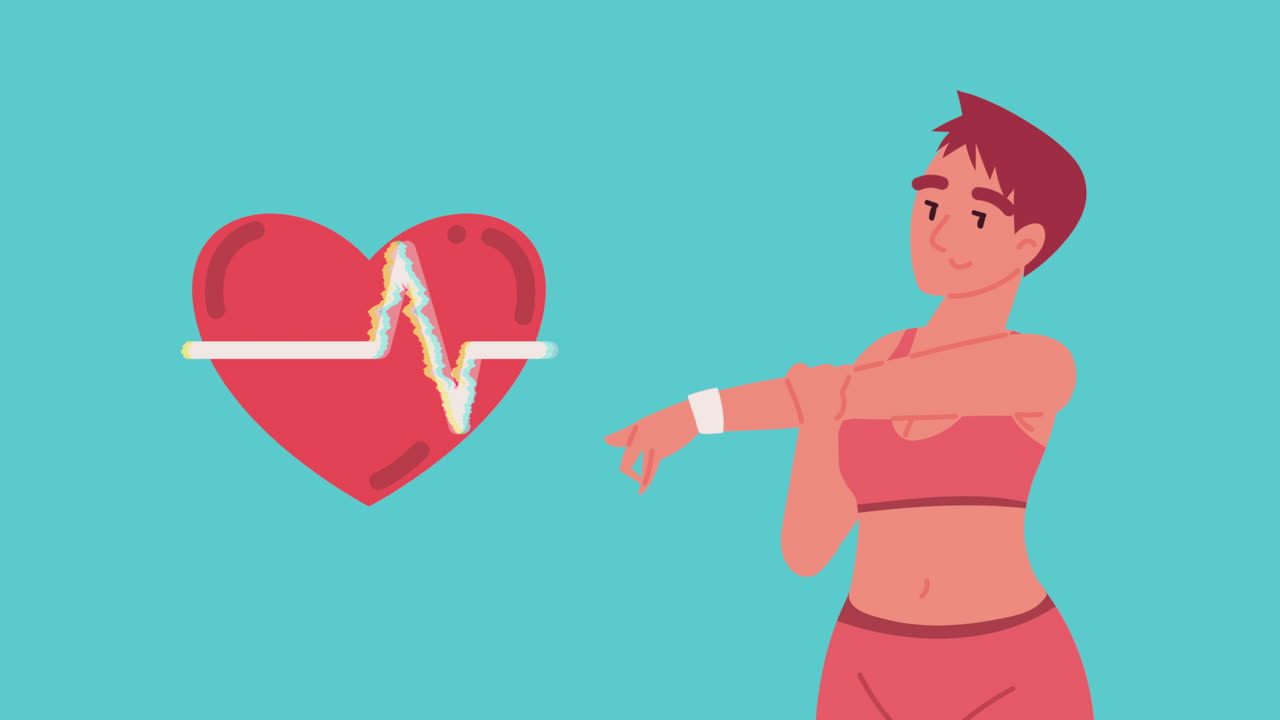 심장 카디오와 함께 피트니스 소녀