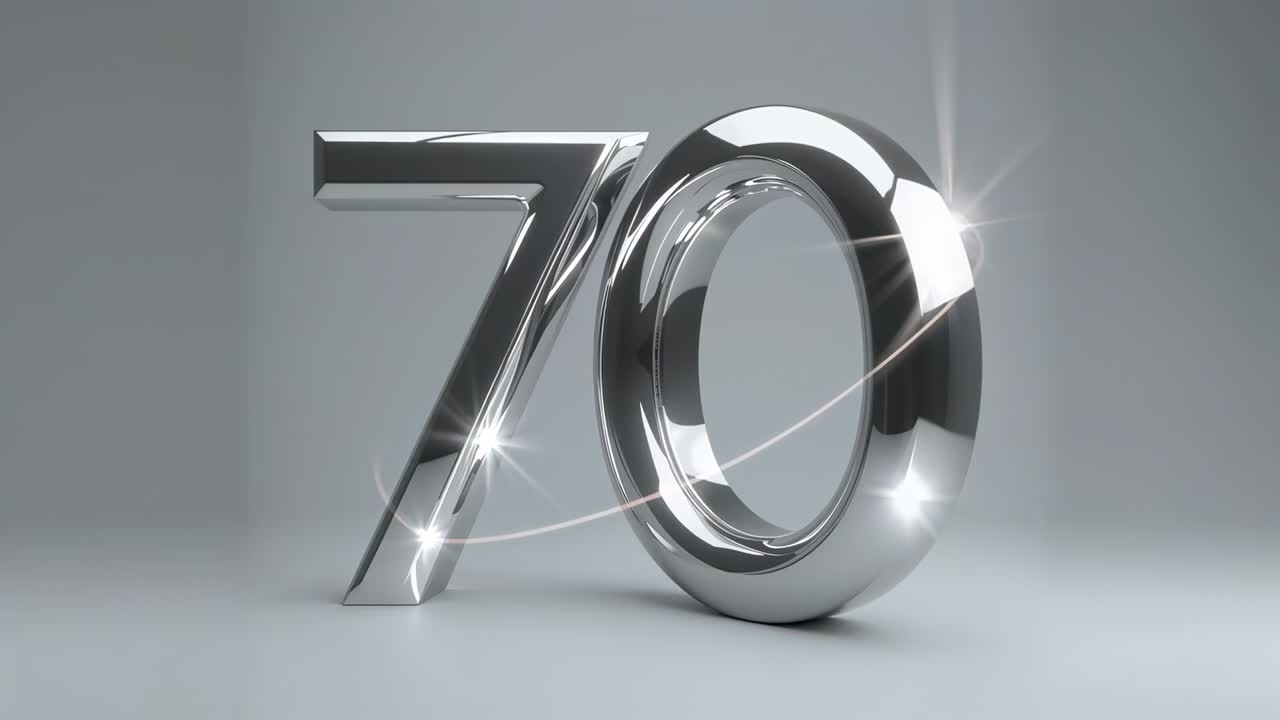 Moving point light making shifting specular highlights across mirror chrome 70 on gray studio floor