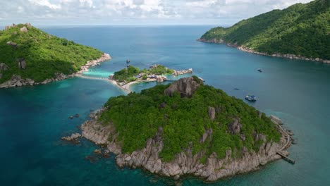 Foto-Panorámica-De-La-Isla-De-Koh-Nang-Yuan,-Koh-Tao-En-Tailandia.