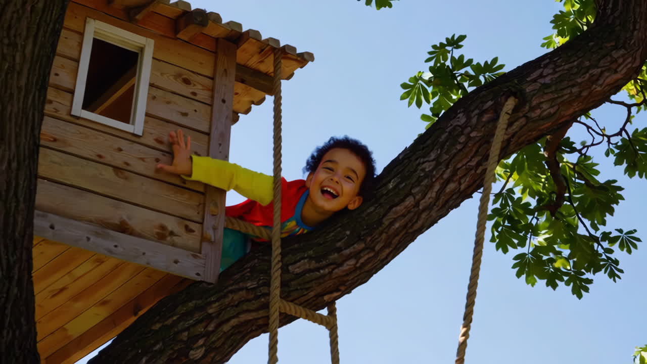 Kids Enjoying a Treehouse
