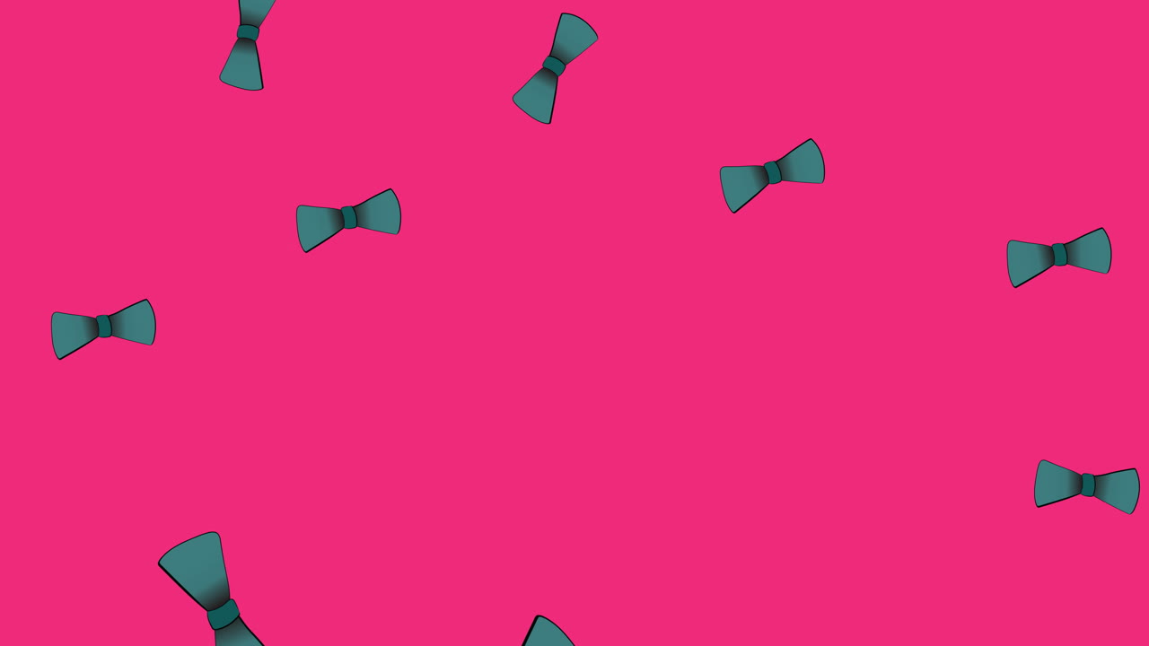 Animazione di papillon che cadono su sfondo rosa