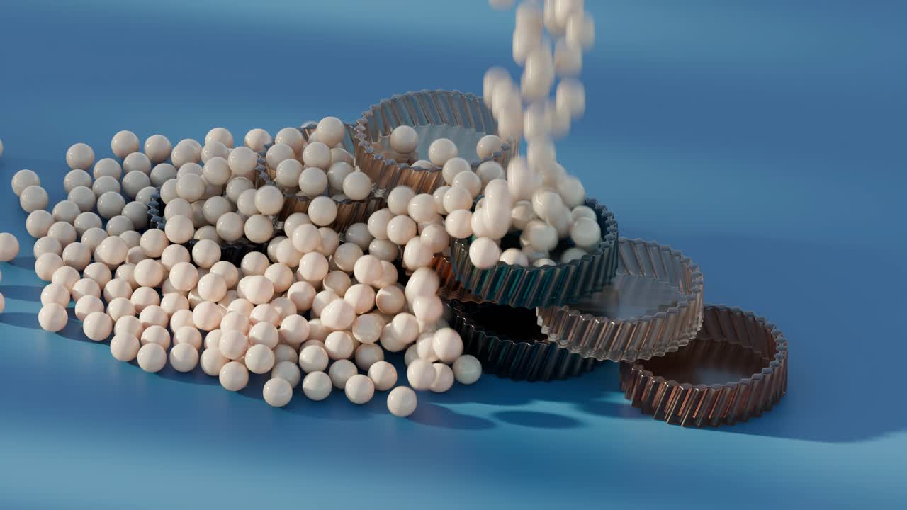 추상적인 3d 렌더링: 쳐진 반지와 공