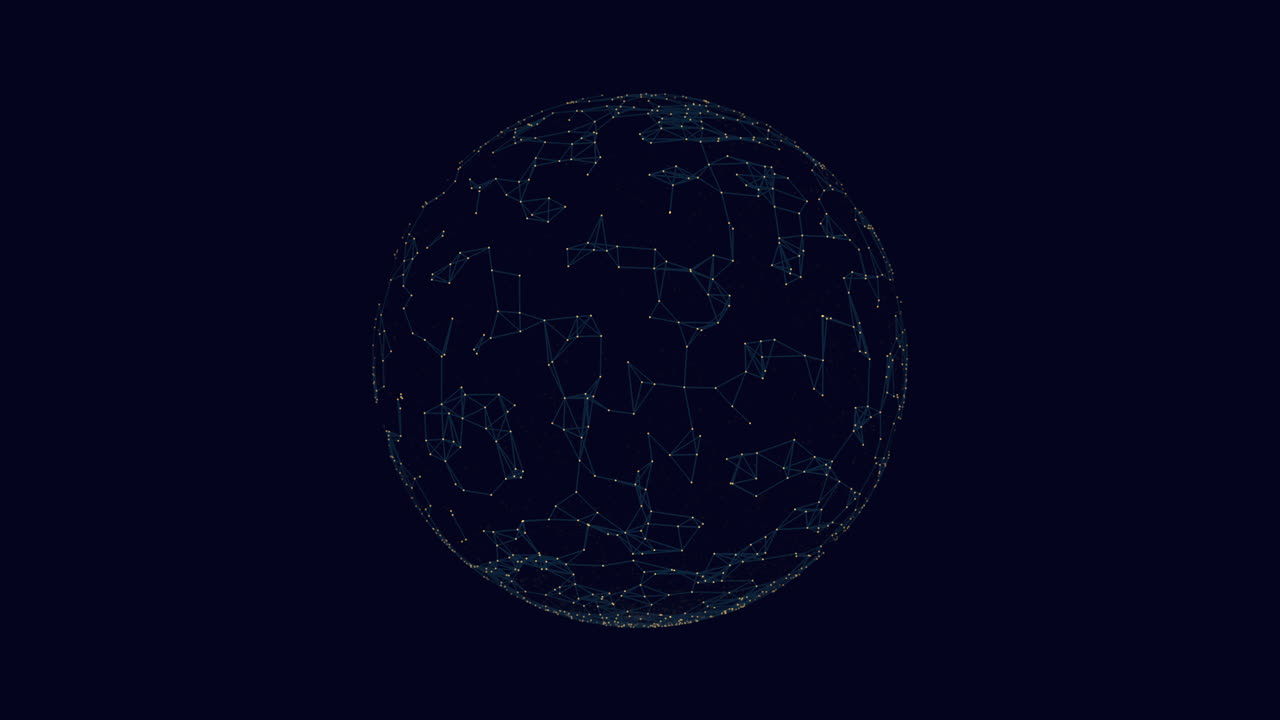 Interconnected lines and dots create striking sphere pattern