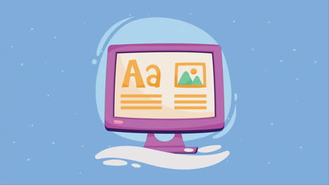 Computer monitor with text and image