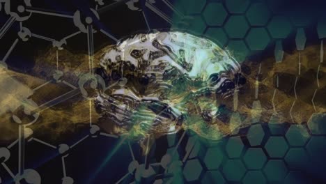 animación de un cerebro girando sobre la flecha yendo a la derecha