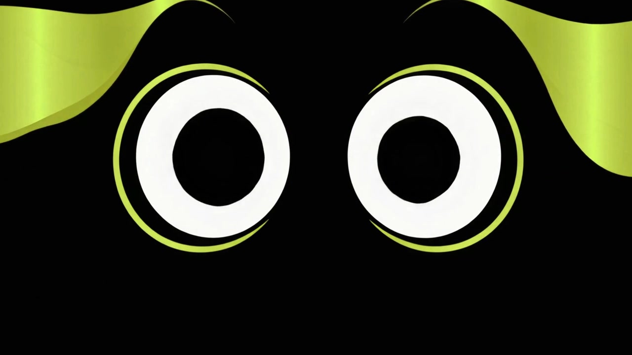 Olhos de Desenho Animado Abrindo e Fechando em Fundo Preto