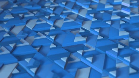 color azul del minimalismo. enfoque selectivo. borrosidad renderización 3d de animación en bucle con el movimiento de triángulos geométricos. fondo sin fin para la presentación. animación de negocios