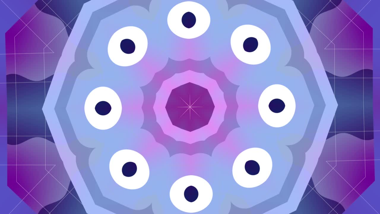 그라디언트 색상과 눈을 가진 추상적인 만달라 디자인