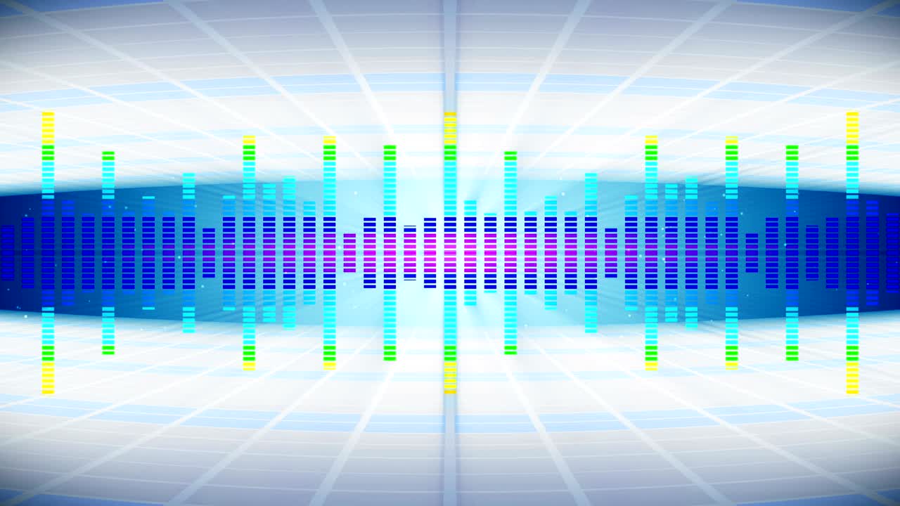 ondas sonoras coloridas para la fiesta. fondo de discoteca. patrón de ondas coloridas abstractas. animación de bucle del ecualizador de música.