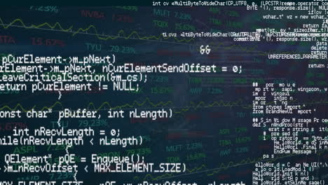 animation of data processing on blue background