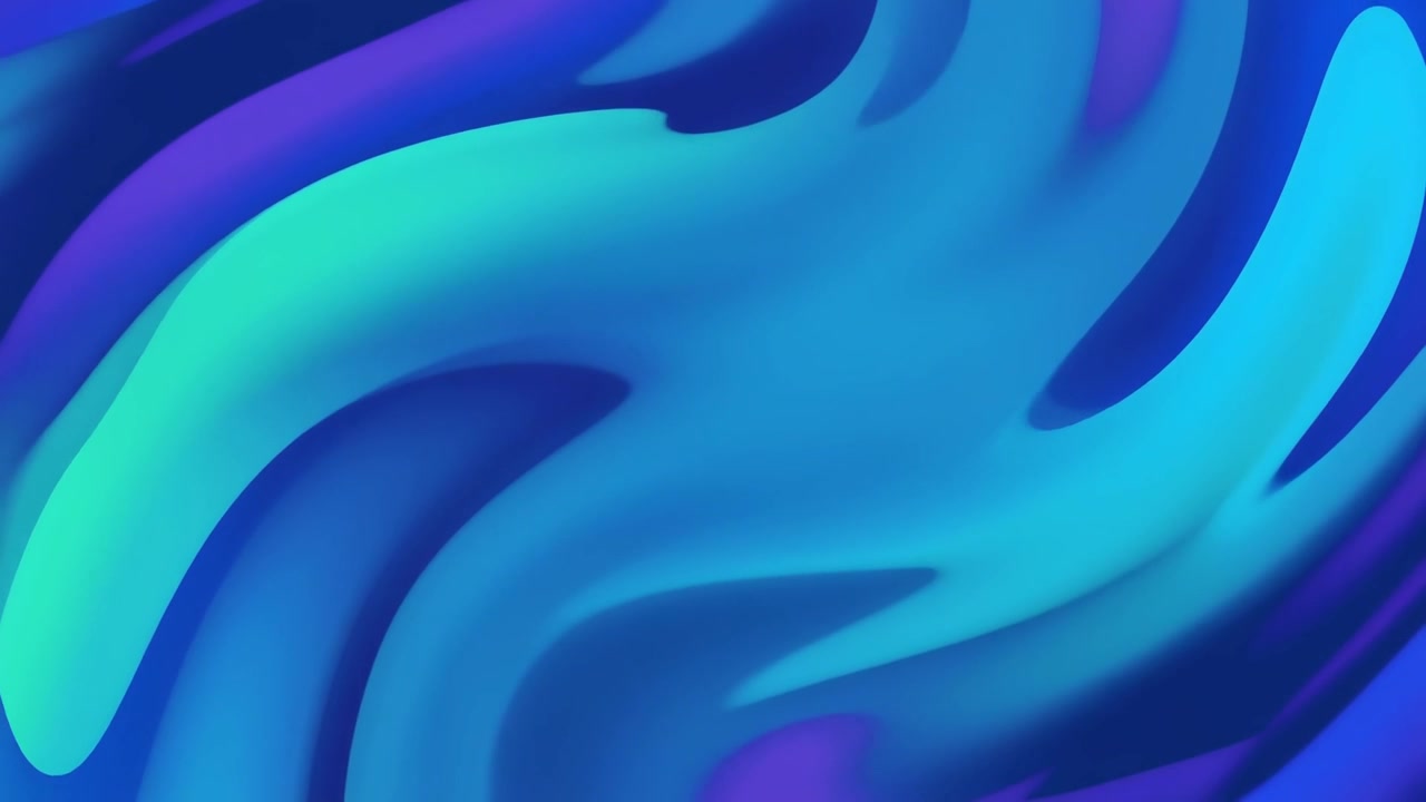 Abstract Fluid Motion with Blue and Cyan Gradient Waves