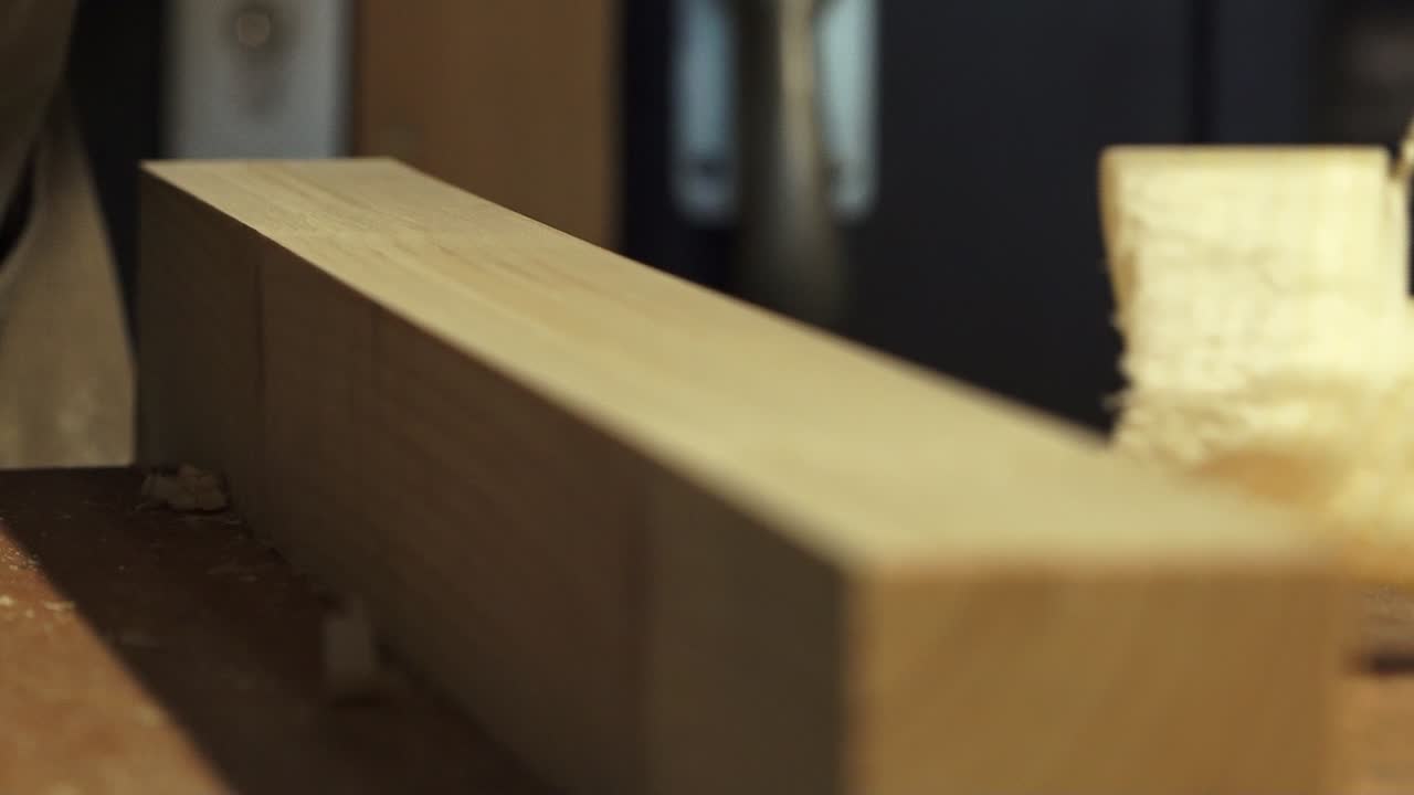 planos de carpintería rebanadas de madera de la viga con plano de madera