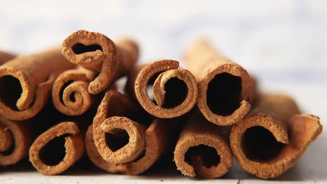 close-up of cinnamon sticks