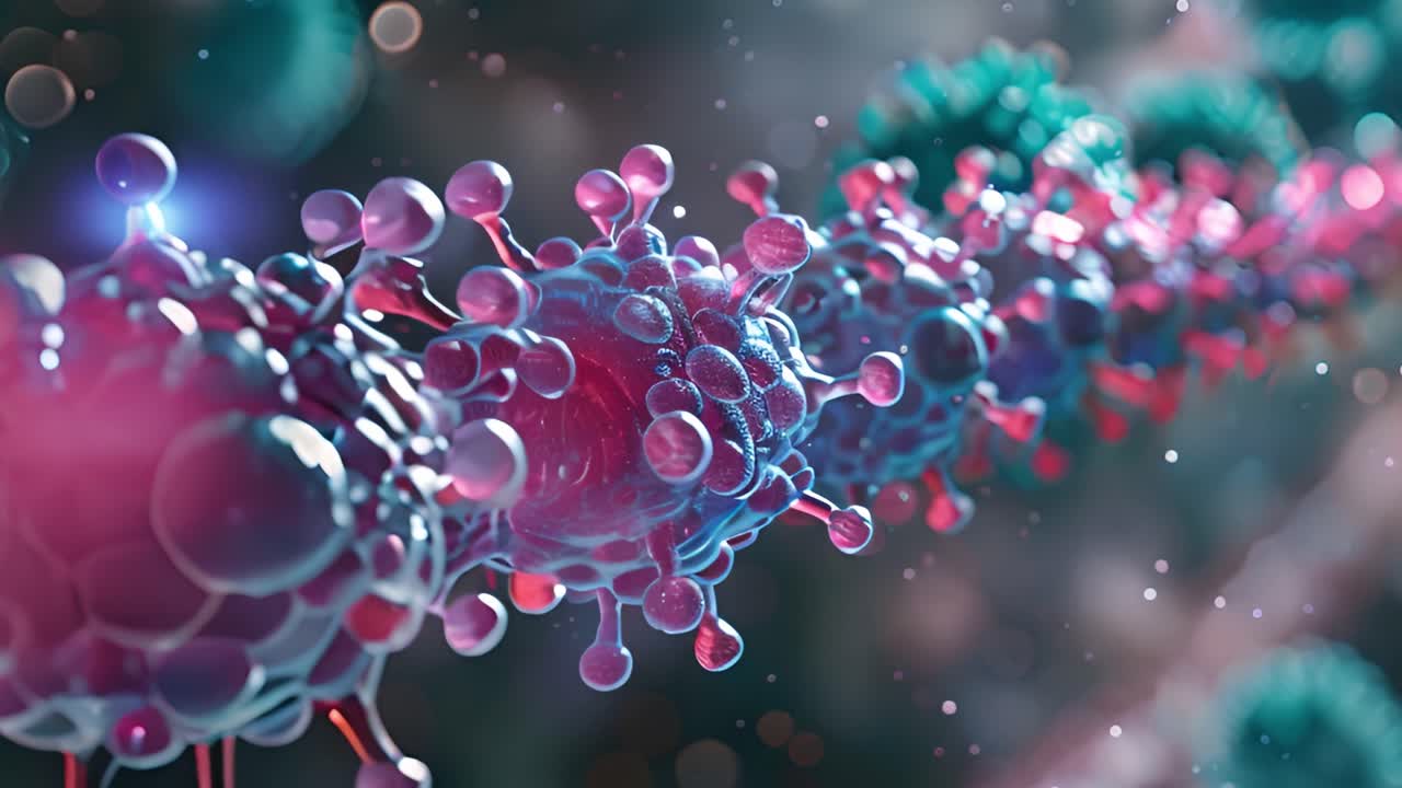 Microscopic View of Viruses or Bacteria