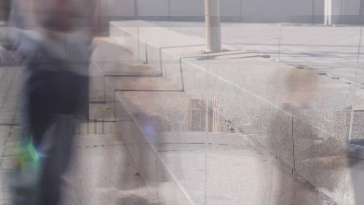 도시 거리 4k에서 바쁜 통근자