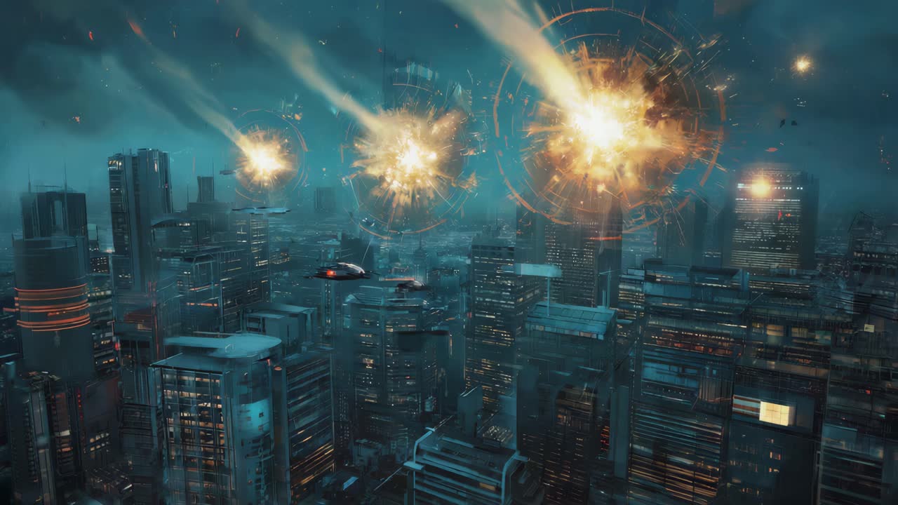 Futuristic City Under Attack