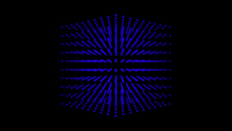 hermosa caja cubo azul es girar, partícula punto.