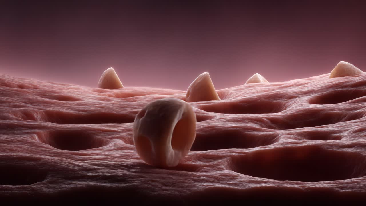 A Close-up View of Textured Biological Tissue: Examining Cellular Structures and their Unique Shapes in a Complex Microenvironment