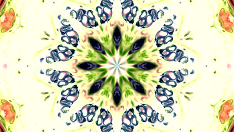 movimiento de caleidoscopio abstracto círculo geométrico y formas de estrellas