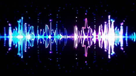 Abstract video concept with neon soundwave patterns, captured from a straight-on angle