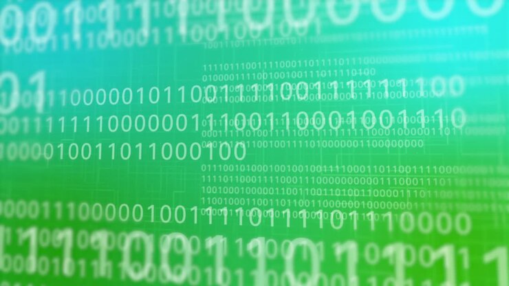 Flusso di codice binario digitale verde