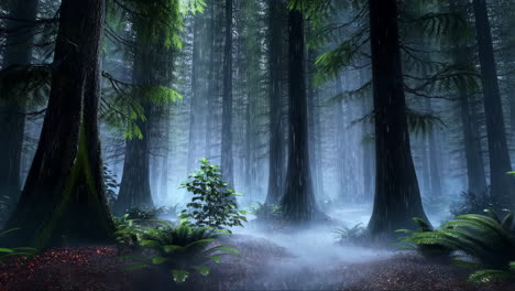 misty forest pathway