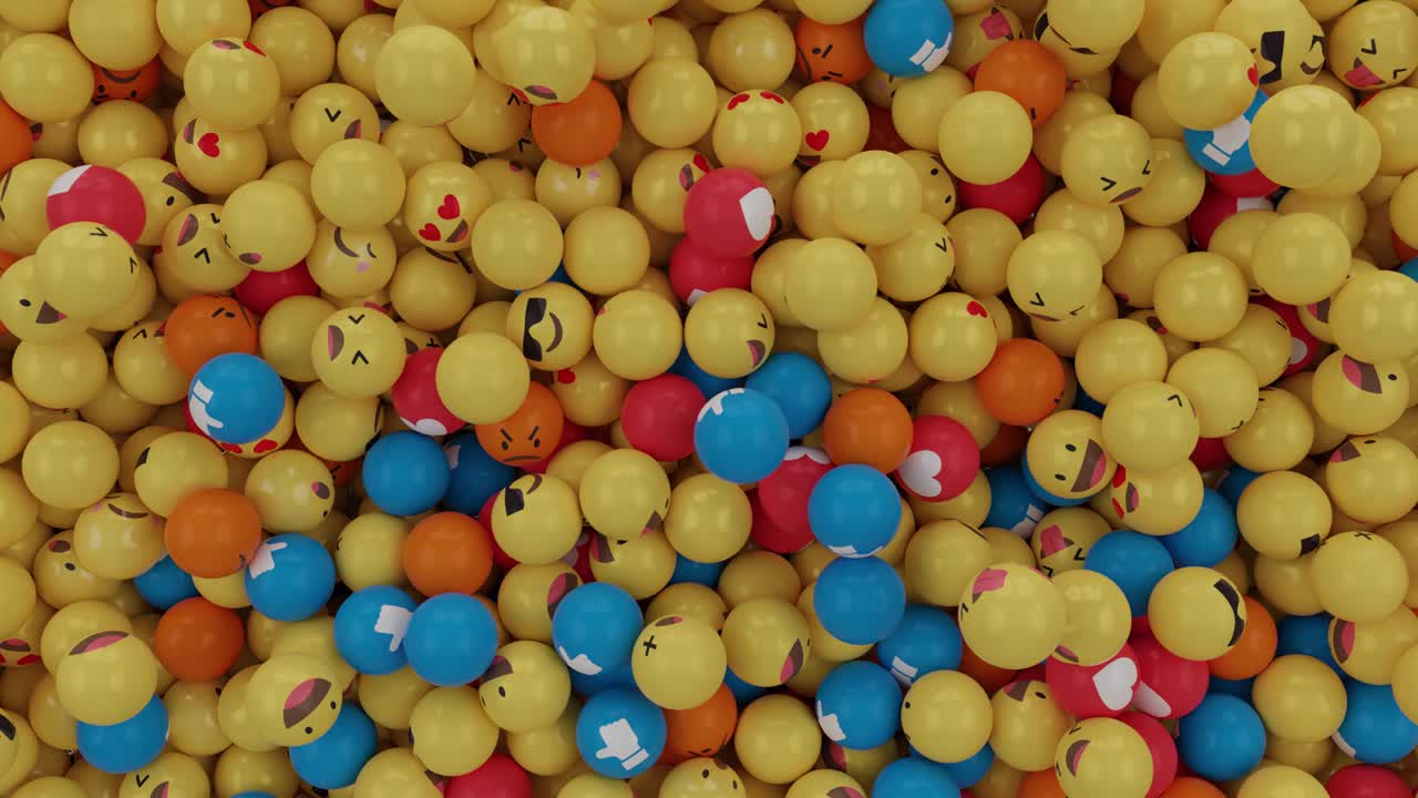 Social Media Emoticons Transition with transparent background alpha channel 4K