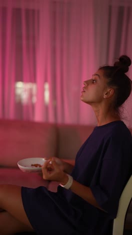 young woman relaxing at home