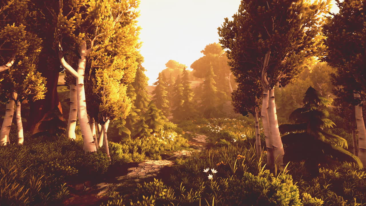 amanecer de dibujos animados en una mañana brumosa