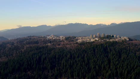 public university of sfu on abundant forestland of burnaby mountain in bc, canada