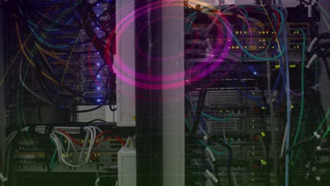 animación del escaneo del alcance a través de un servidor de computadora