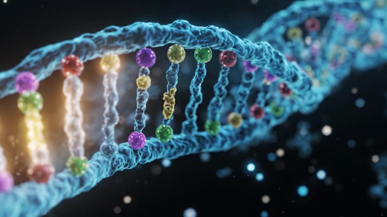 Exploring the Structure of DNA: A Magnificent Journey Through the Double Helix and Its Colorful Nucleotide Composition in Stunning 3D