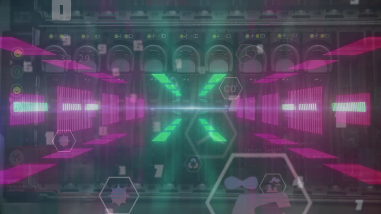 컴퓨터 서버 및 데이터 처리의 애니메이션