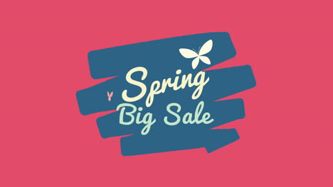 spring big sale with butterfly on fashion red gradient