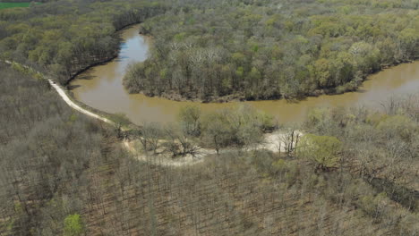 Confluence-Of-The-Hatchie-and-Mississippi-Rivers,-Lower-Hatchie-National-Wildlife-Refuge-In-Tennessee,-USA