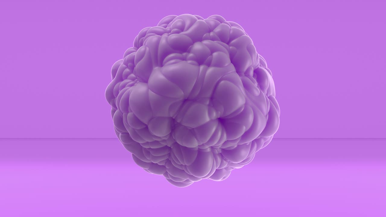esfera abstracta en bucle 3d con abultamiento. superficie ondulada con ondas. textura monocromática de moda, bola aislada con convexidad, diseño gráfico de movimiento celular, textura elástica animada.