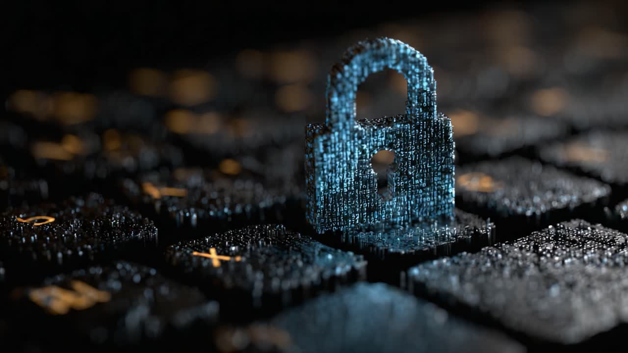 Digital Security and Cyber Protection: A Close-Up View of a Lock Symbolizing Encryption and Data Safety on a Keyboard