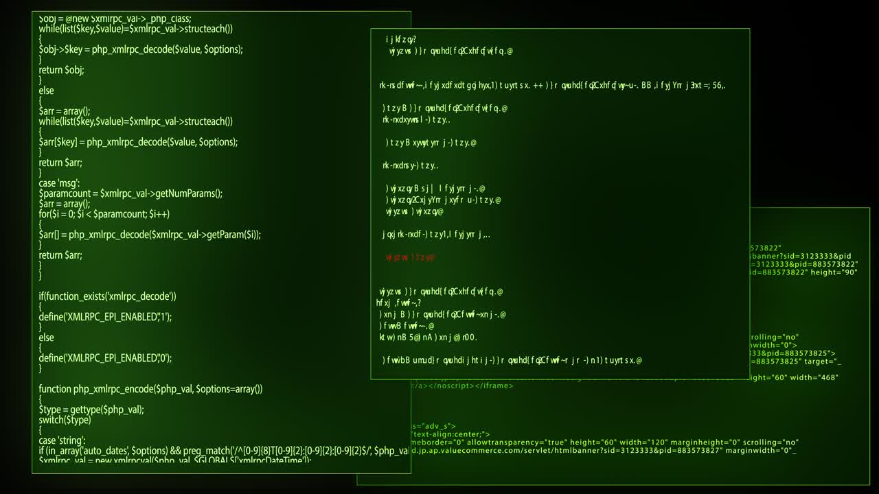 source code programming screen text scrolling animation